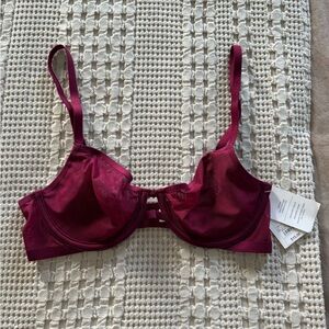 NEW Auden Burgundy Unlined Underwire Bra Size 34B